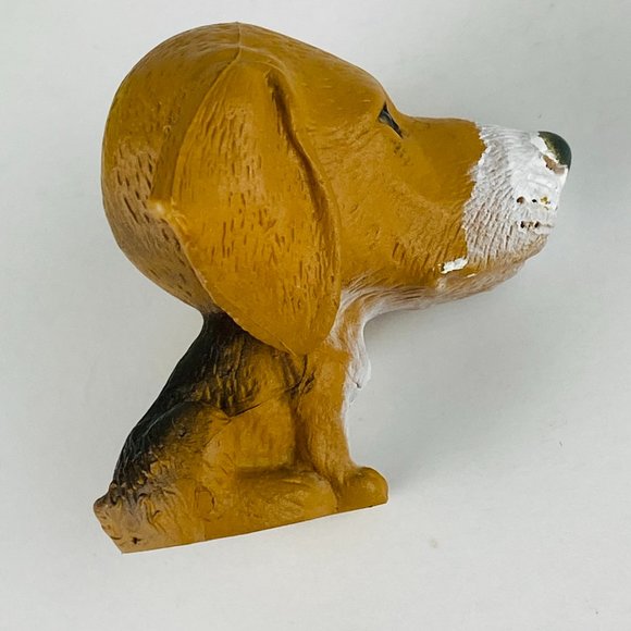 Miniature Puppy Dog Beagle Toy Figure Exaggerated Head Tiny Body Pretend Play - Picture 5 of 6